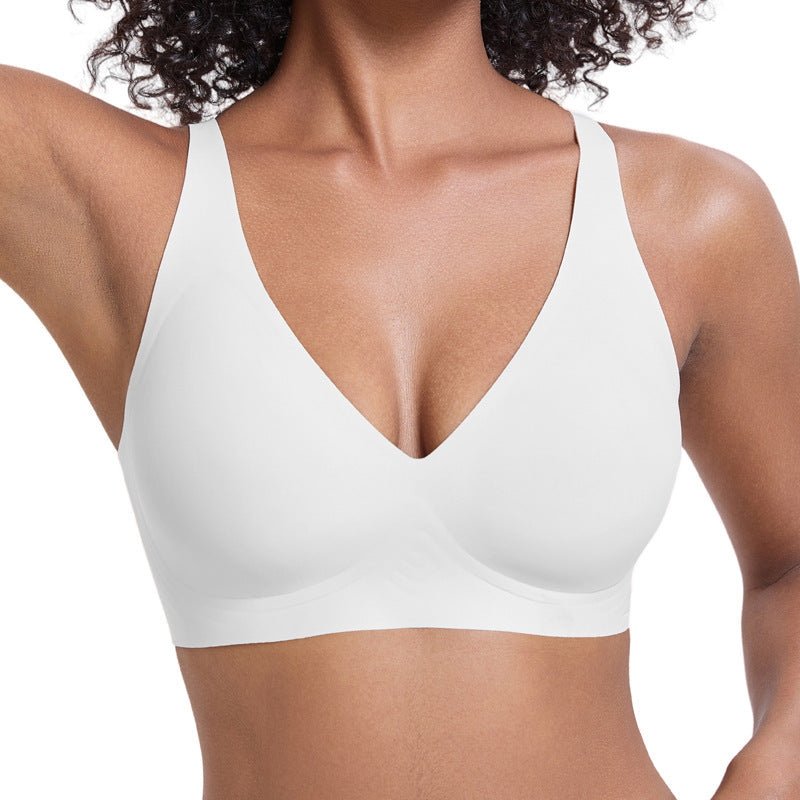 🏆 Last Day Special Price £9.99 ! 💐Jelly Wireless Womens Comfortable Wireless Bras Push Up Bralettes Seamless Tshirts Bras Deep V Everyday Bras