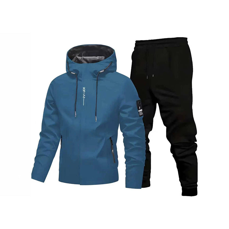 ☁️Comfortable Movement, Everyday Casual👖 Men's Sport Streetwear Set – Tapered Pants & Hooded Design, Relaxed & Easy ✨