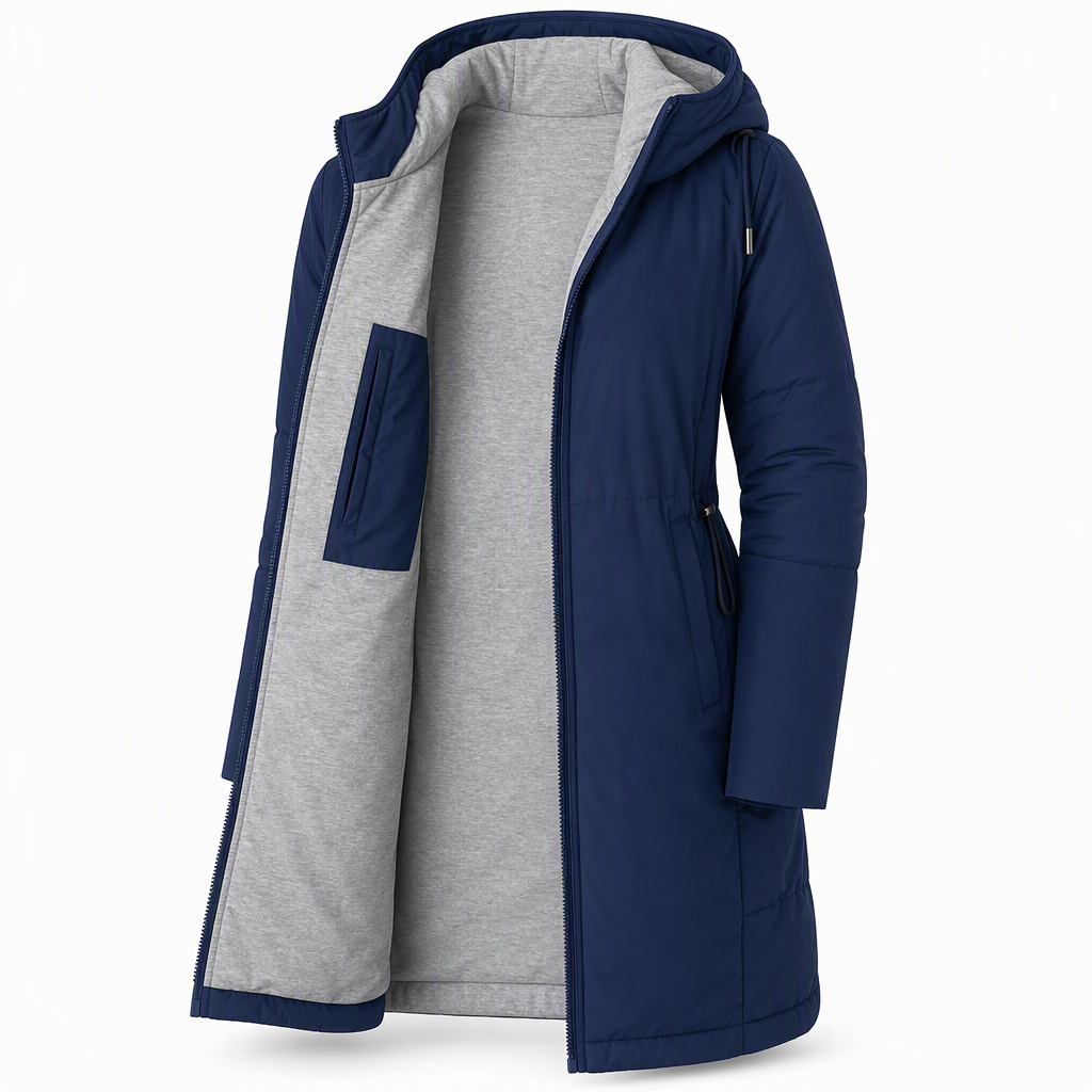 🧥Thick Cotton Warmth, Long-Line Heat❄️ Women's Hooded Padded Coat – Thick Filling & Long Drape | Fall & Winter Warmth, Slim Fit ✨