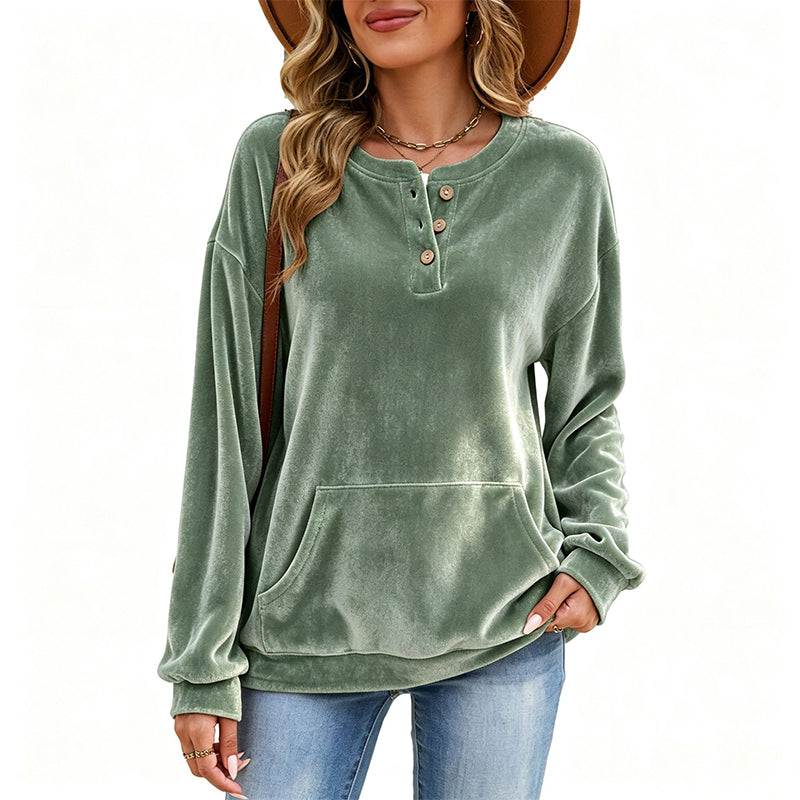 ✨Golden Velvet, Soft Touch & Skin-Friendly – Women's Sweatshirt, Everyday Comfort ✨