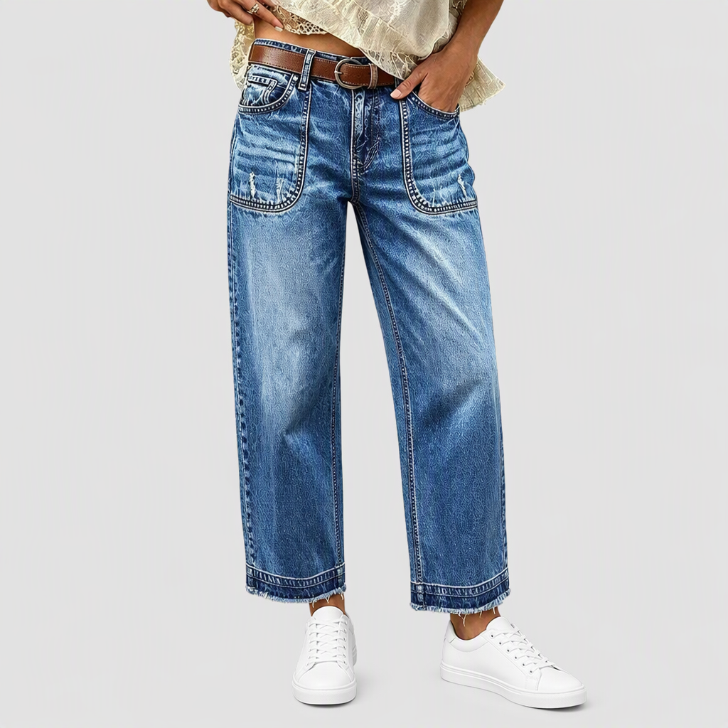 ✨Distressed Vintage, Classic Straight – Women's Retro Straight Jeans ✨