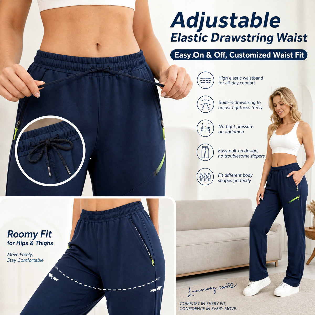 ☁️All-Day Comfort, One Pair Endless Outfits👖 Women's Cargo Trousers – Elastic Drawstring Waist & Relaxed Straight Leg | Perfect for Office, Weekend Errands & Outdoors, Easy to Style ✨