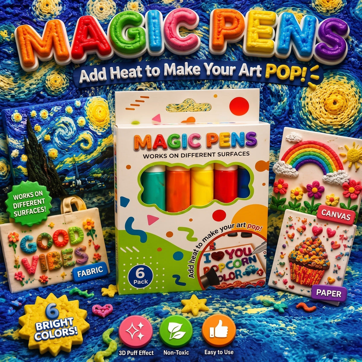 🎁🔮Magic Pen – Draw 3D with one stroke!🎄DIY Bubble Magic Drawing Pens