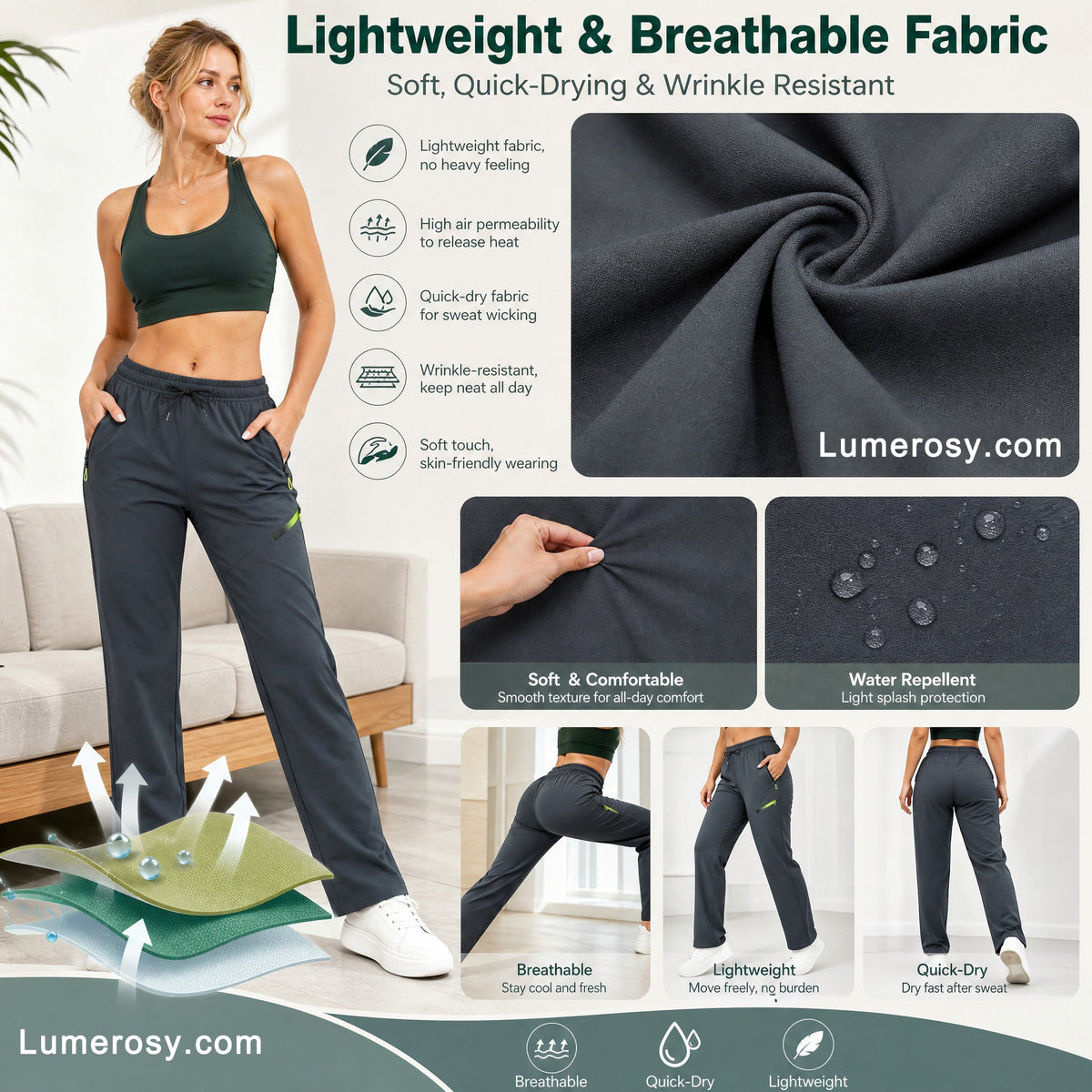 ☁️All-Day Comfort, One Pair Endless Outfits👖 Women's Cargo Trousers – Elastic Drawstring Waist & Relaxed Straight Leg | Perfect for Office, Weekend Errands & Outdoors, Easy to Style ✨