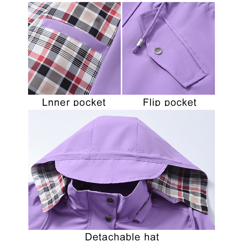 ☔Windproof & Waterproof, Detachable Hood🧥 Women's All-Weather Rain Jacket – Elastic Cuffs & Hidden Pockets | Perfect for Dog Walks, Hiking & Travel, Handles Sudden Showers ✨