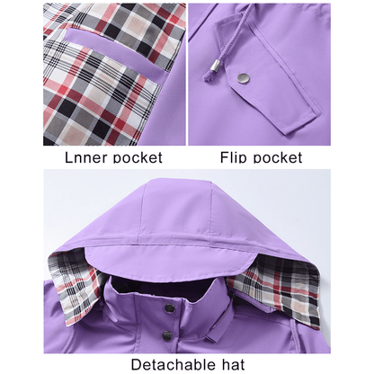 ☔Windproof & Waterproof, Detachable Hood🧥 Women's All-Weather Rain Jacket – Elastic Cuffs & Hidden Pockets | Perfect for Dog Walks, Hiking & Travel, Handles Sudden Showers ✨