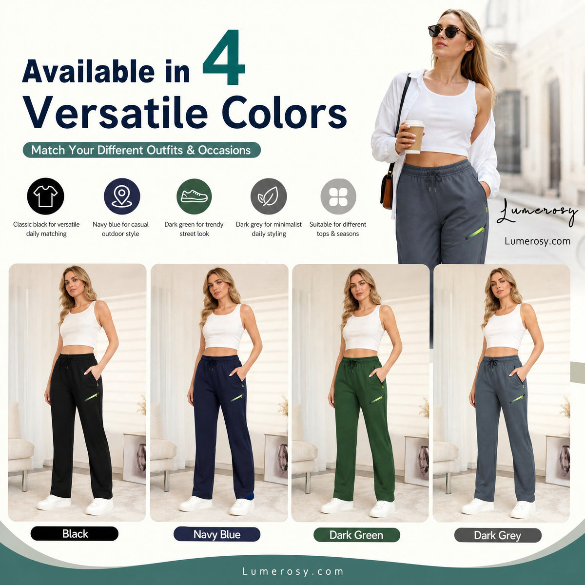 ☁️All-Day Comfort, One Pair Endless Outfits👖 Women's Cargo Trousers – Elastic Drawstring Waist & Relaxed Straight Leg | Perfect for Office, Weekend Errands & Outdoors, Easy to Style ✨