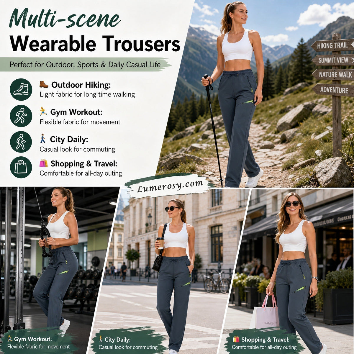 👖 Women's Cargo Trousers – Elastic Drawstring Waist & Relaxed Straight Leg  ✨