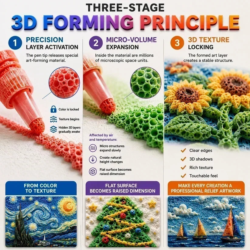 🎁🔮Magic Pen – Draw 3D with one stroke!🎄DIY Bubble Magic Drawing Pens