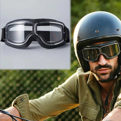 🏍️🔥 Ochelari de Protecție Vintage pentru Motocicletă – Anti-Ceață & UV! 🛡️😎