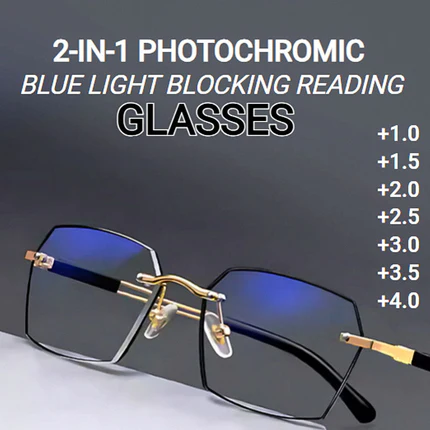🔄Intelligent Zoom, Near & Far👓 Progressive Multifocal Reading Glasses – Aerospace TR90 & Titanium | Perfect for Reading, Phone & TV, No Need to Remove ✨