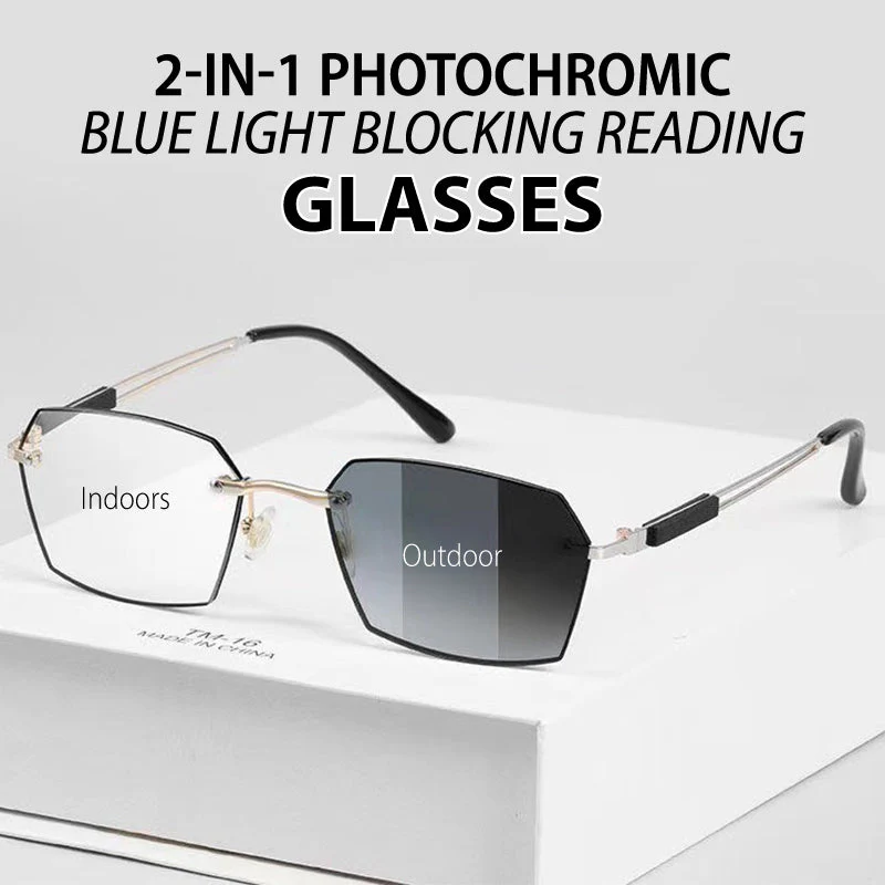 🔄Intelligent Zoom, Near & Far👓 Progressive Multifocal Reading Glasses – Aerospace TR90 & Titanium | Perfect for Reading, Phone & TV, No Need to Remove ✨