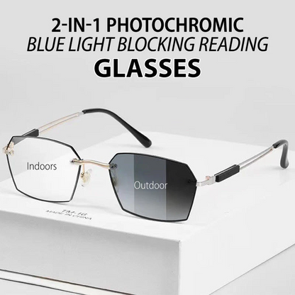 🔄Intelligent Zoom, Near & Far👓 Progressive Multifocal Reading Glasses – Aerospace TR90 & Titanium | Perfect for Reading, Phone & TV, No Need to Remove ✨