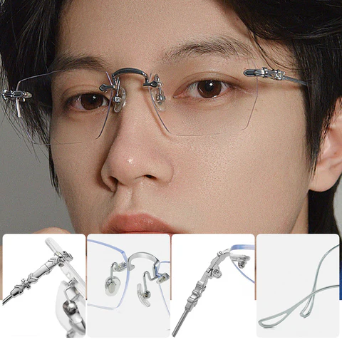 💻Blocks Blue Light, Reduces Eye Strain👓 Fashionable Anti-Blue Light Rimless Reading Glasses – Diamond-Cut Lens | Perfect for Long Screen Time, Protects Vision ✨