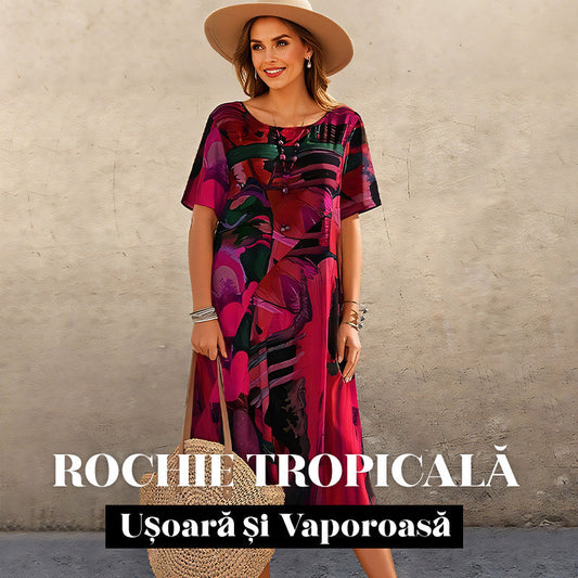 👗 Rochie Tropicală Ușoară și Vaporoasă