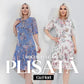 Rochie lungă elegantă cu mânecă scurtă plisată pentru femei