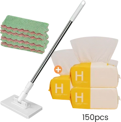 ⏳🔥LIMITED-TIME 50% OFF! ⏰🧹 Flat Mop with Stainless Steel Handle, comes with Reusable Washable Mop Cloths