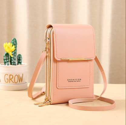 🌧️Water-Resistant & Handcrafted, 3 Ways to Wear👜 Touchscreen Crossbody Bag – Water-Resistant PU Leather & Adjustable Strap, 3-Way Wear ✨
