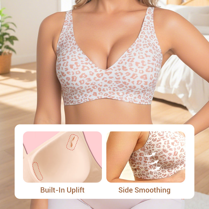 🏆 Last Day Special Price £9.99 ! 💐Jelly Wireless Womens Comfortable Wireless Bras Push Up Bralettes Seamless Tshirts Bras Deep V Everyday Bras