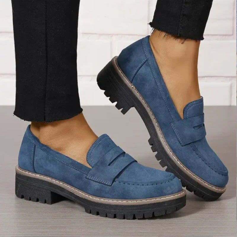 👠Luxury Suede, Thick Cushioned Sole👟 Women's Loafers – 4.5cm Comfort Platform | Relieves Joint Pressure, All-Day Comfort ✨