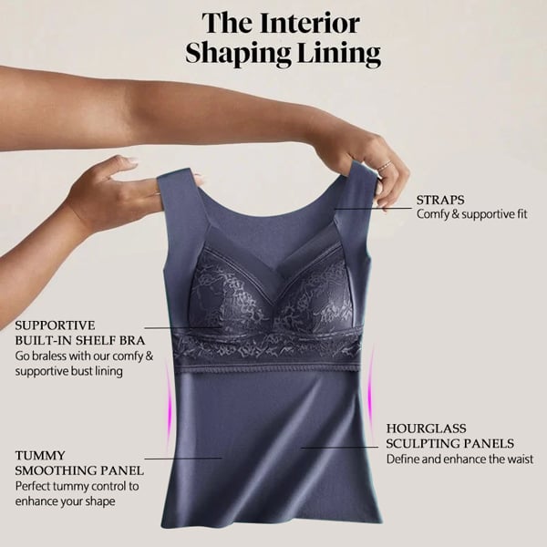 💖2-in-1 Built-in Bra, Wireless Comfort – Women's Thermal Camisole ✨