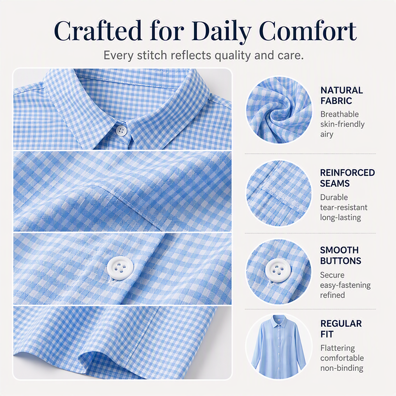 ✨Relaxed Plaid, Everyday Versatile👔 Relaxed Fit Plaid Button-Up – Modern Collar & Loose Fit
