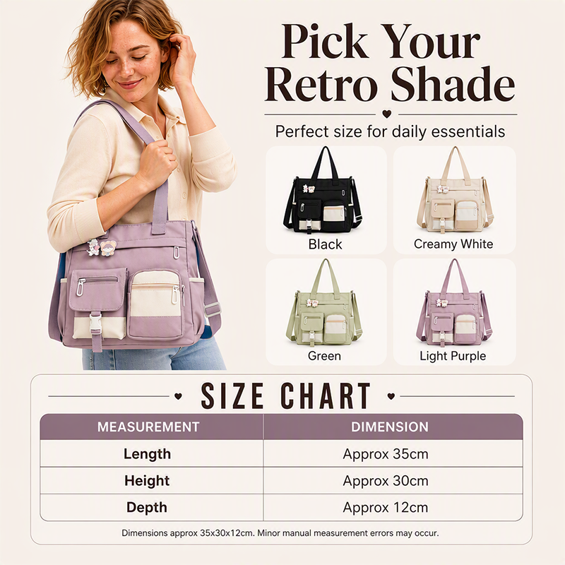 🛍️Large Capacity & Multi-Pocket, Commute & Shopping👝 Canvas Tote Bag – Multi-Pocket Design & Spacious