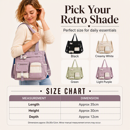 🛍️Large Capacity & Multi-Pocket, Commute & Shopping👝 Canvas Tote Bag – Multi-Pocket Design & Spacious