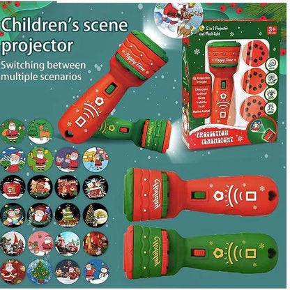 🎁Best Gift, Light Up Christmas🎅 Christmas Projection Flashlight – Santa, Elves, Reindeer & Snowmen | Perfect for Christmas Parties & Kids' Gifts, Warm Holiday Atmosphere ✨