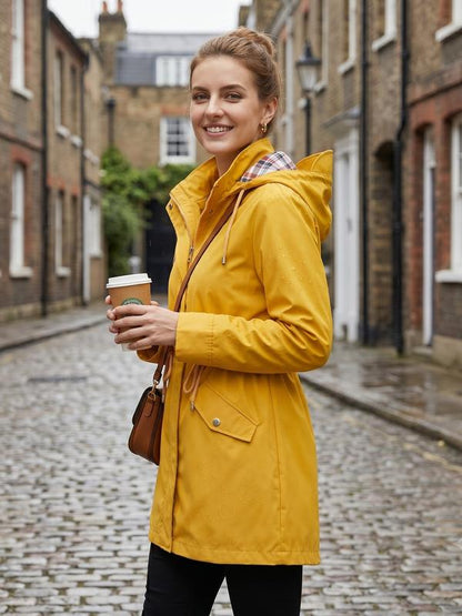 ☔Windproof & Waterproof, Detachable Hood🧥 Women's All-Weather Rain Jacket – Elastic Cuffs & Hidden Pockets | Perfect for Dog Walks, Hiking & Travel, Handles Sudden Showers ✨