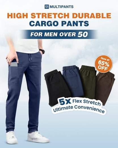 🏃Ultimate Stretch, Freedom to Move👖 MultiPants Stretchy Cargo Pants – Moisture-Wicking & Deep Crotch | Perfect for Active Lifestyle, Commute & Daily, All-Day Comfort ✨