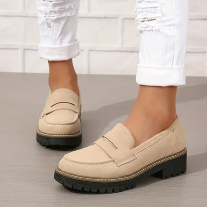 👠Luxury Suede, Thick Cushioned Sole👟 Women's Loafers – 4.5cm Comfort Platform | Relieves Joint Pressure, All-Day Comfort ✨