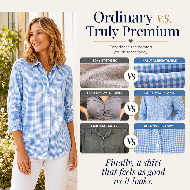✨Relaxed Plaid, Everyday Versatile👔 Relaxed Fit Plaid Button-Up – Modern Collar & Loose Fit