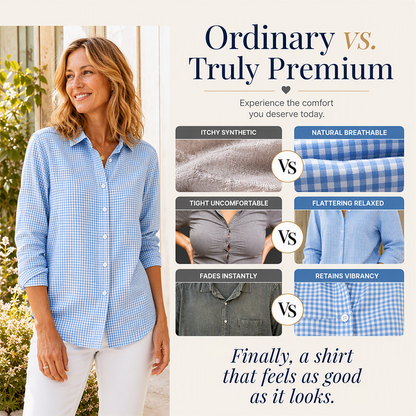 ✨Relaxed Plaid, Everyday Versatile👔 Relaxed Fit Plaid Button-Up – Modern Collar & Loose Fit