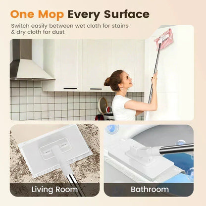 ⏳🔥LIMITED-TIME 50% OFF! ⏰🧹 Flat Mop with Stainless Steel Handle, comes with Reusable Washable Mop Cloths