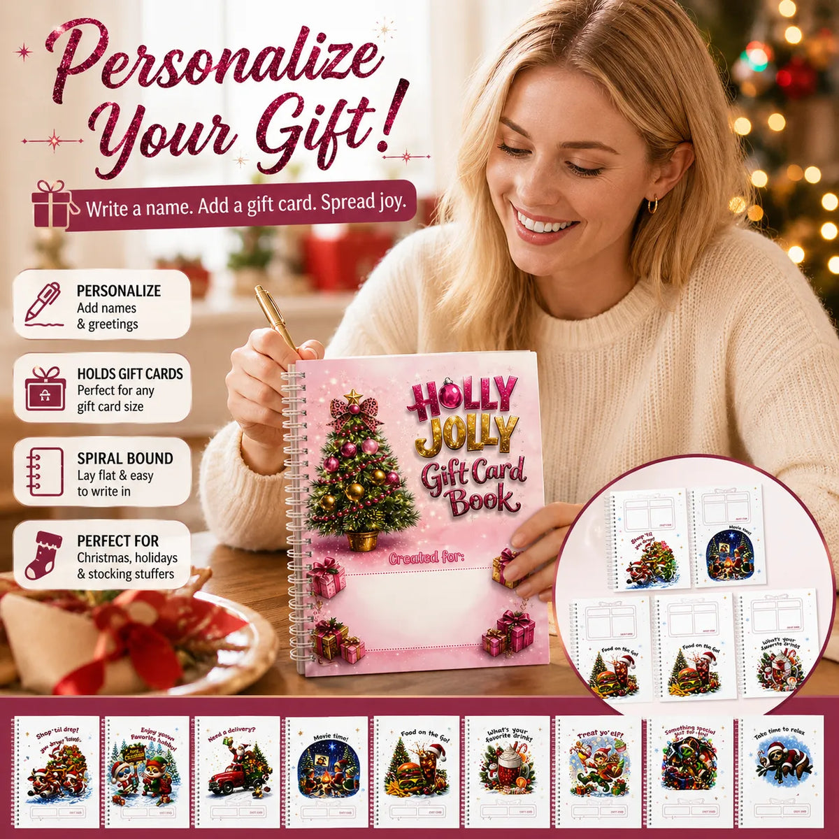 🎄🎁Christmas Sale 70% OFF!🎅DIY Spiral-Bound Christmas Gift Card Album with Surprise Pages👍