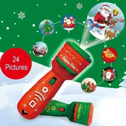🎁Best Gift, Light Up Christmas🎅 Christmas Projection Flashlight – Santa, Elves, Reindeer & Snowmen | Perfect for Christmas Parties & Kids' Gifts, Warm Holiday Atmosphere ✨
