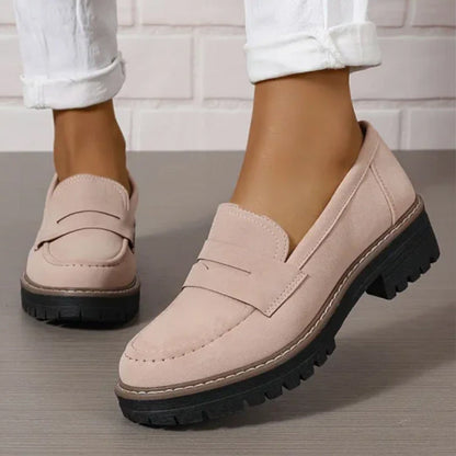 👠Luxury Suede, Thick Cushioned Sole👟 Women's Loafers – 4.5cm Comfort Platform | Relieves Joint Pressure, All-Day Comfort ✨