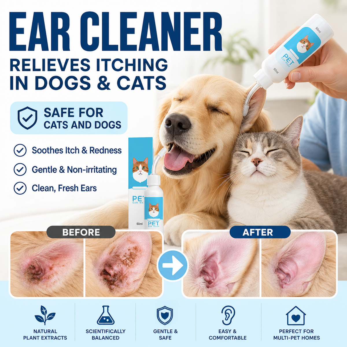 🐶🐱 Ear cleaner | Relieves itching in dogs & cats 👂