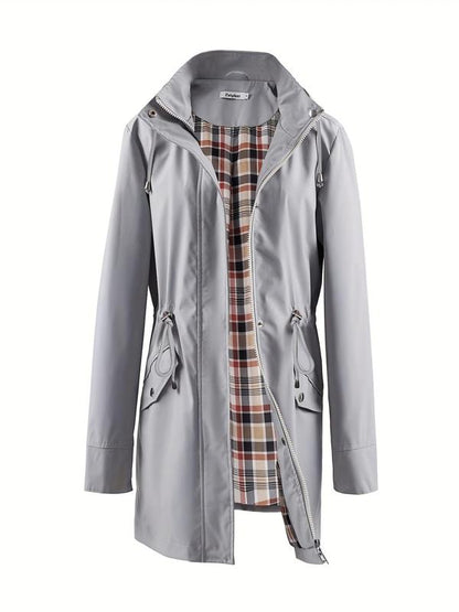 ☔Windproof & Waterproof, Detachable Hood🧥 Women's All-Weather Rain Jacket – Elastic Cuffs & Hidden Pockets | Perfect for Dog Walks, Hiking & Travel, Handles Sudden Showers ✨