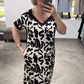 👗 Rochie elegantă imprimată fără bretele cu decolteu în V