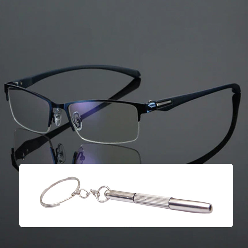 🔄Intelligent Zoom, Near & Far👓 Progressive Multifocal Reading Glasses – Aerospace TR90 & Titanium | Perfect for Reading, Phone & TV, No Need to Remove ✨
