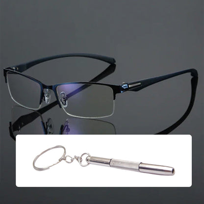 🔄Intelligent Zoom, Near & Far👓 Progressive Multifocal Reading Glasses – Aerospace TR90 & Titanium | Perfect for Reading, Phone & TV, No Need to Remove ✨