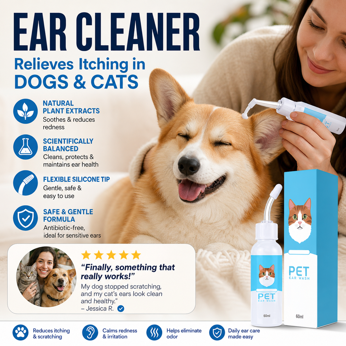 🐶🐱 Ear cleaner | Relieves itching in dogs & cats 👂