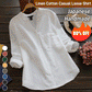🔥VÂNZARE LA CALD 50% OFF🔥 Cămașă Casual Vrac Din Bumbac Și In, Realizată Manual👚
