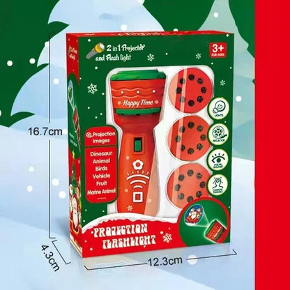 🎁Best Gift, Light Up Christmas🎅 Christmas Projection Flashlight – Santa, Elves, Reindeer & Snowmen | Perfect for Christmas Parties & Kids' Gifts, Warm Holiday Atmosphere ✨
