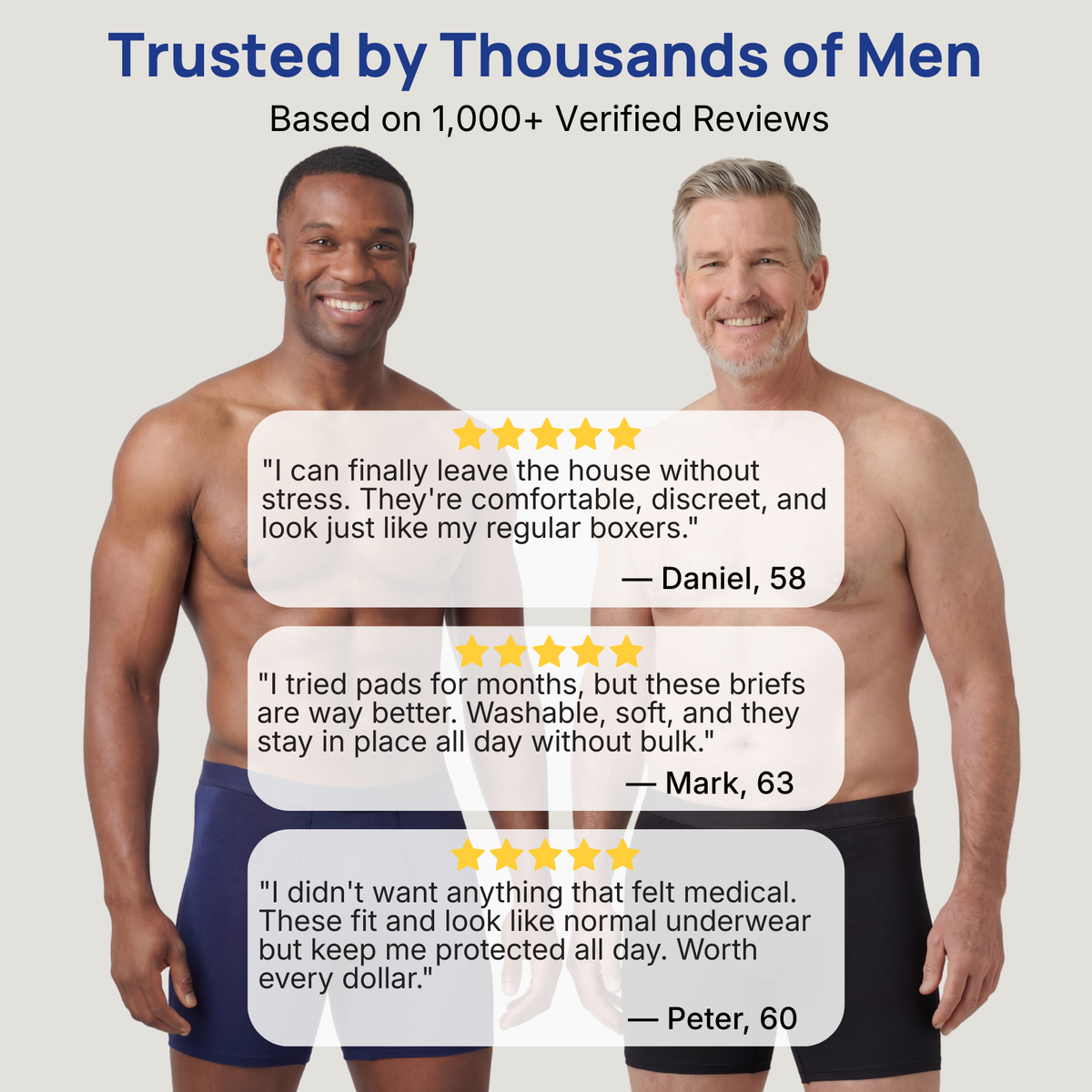 🩲Discreet Fit, Confident Movement – Men's Incontinence Boxer Briefs ✨