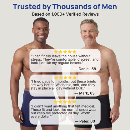 🩲Discreet Fit, Confident Movement – Men's Incontinence Boxer Briefs ✨