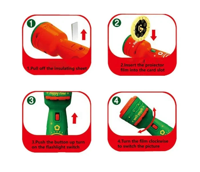 🎁Best Gift, Light Up Christmas🎅 Christmas Projection Flashlight – Santa, Elves, Reindeer & Snowmen | Perfect for Christmas Parties & Kids' Gifts, Warm Holiday Atmosphere ✨