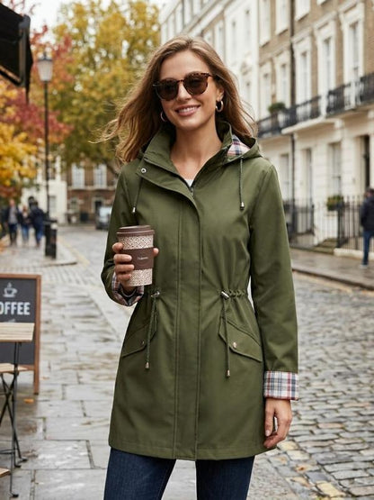 ☔Windproof & Waterproof, Detachable Hood🧥 Women's All-Weather Rain Jacket – Elastic Cuffs & Hidden Pockets | Perfect for Dog Walks, Hiking & Travel, Handles Sudden Showers ✨